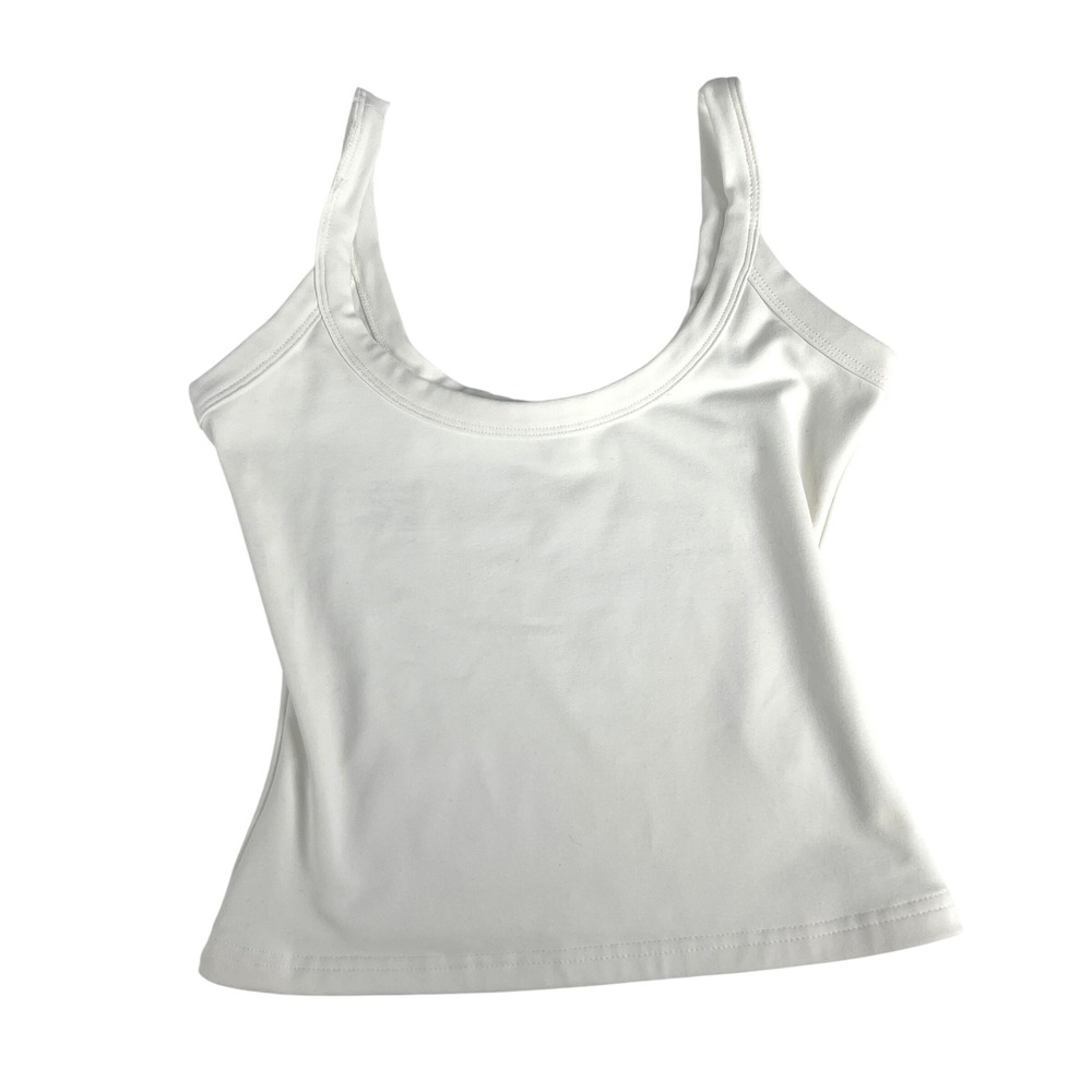 Princess Polly White Scoop Neck Tank Top Size US 4 Recycled Nylon Blend